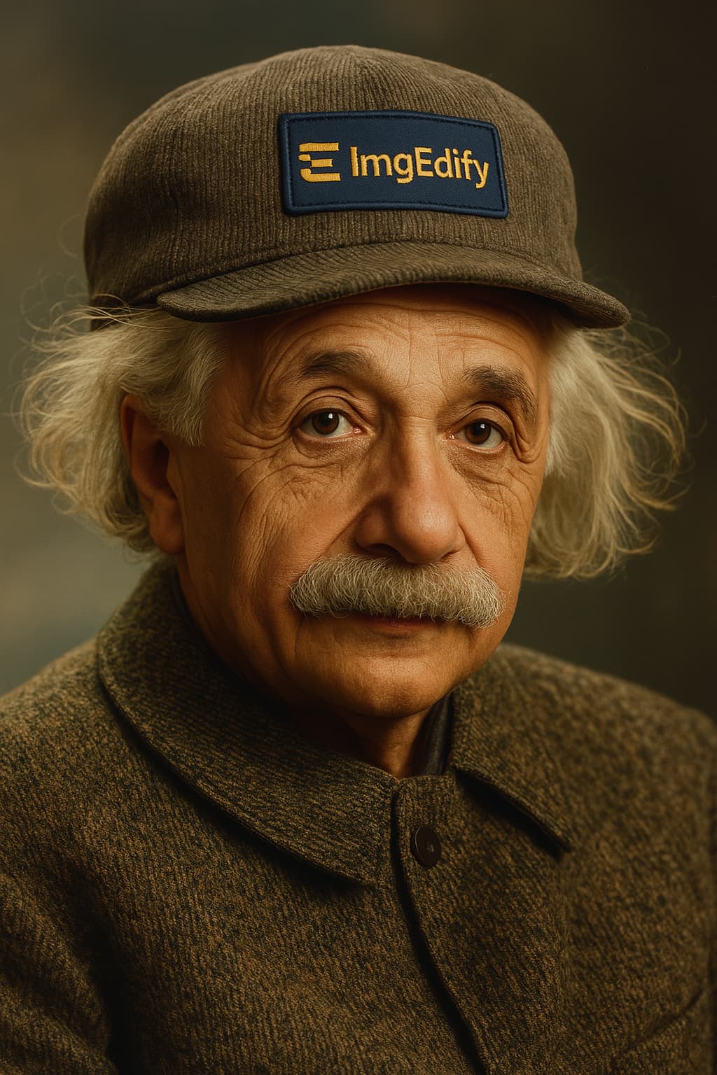 Add a hat to the person in the photo