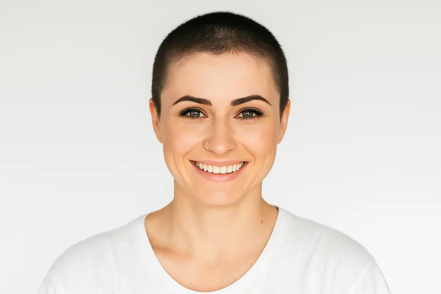 Professional buzz cut result - clean, sharp business hairstyle